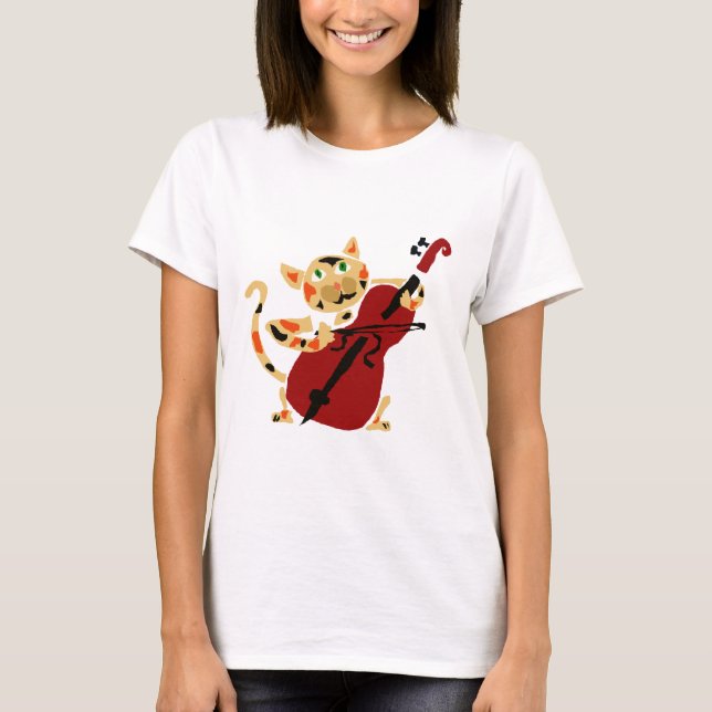 Camiseta Gato de calicó divertido que juega el dibujo (Anverso)