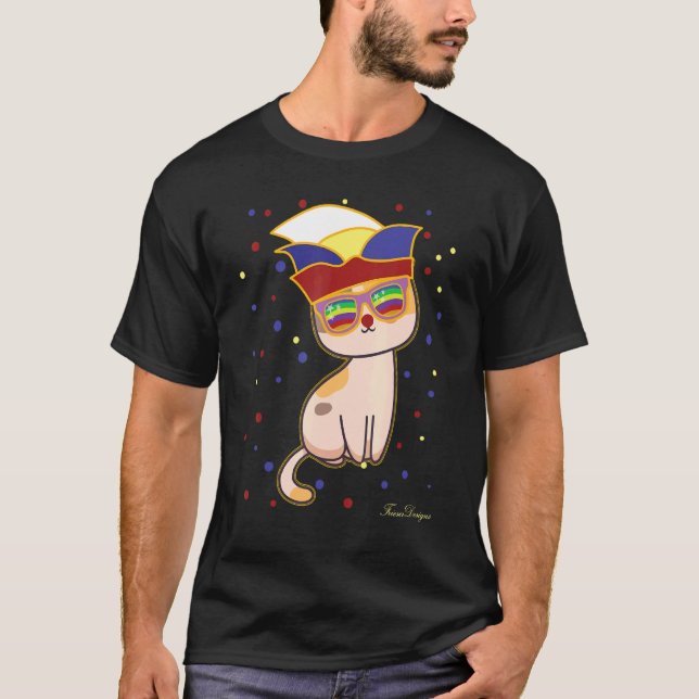 Camiseta Gato de Carnaval Dulce para Balancear un Carnaval  (Anverso)
