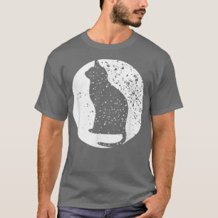 Camiseta Gato de carne de vaca en luna Divertido gato Hallo