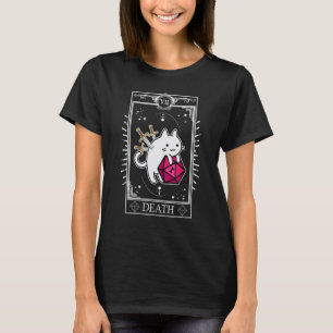 Camiseta Gato de Carta de Tarot de Mazmorra Divertida D20 1