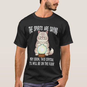 Camiseta Gato de Casa adivina con Bola de Cristal Sobre El