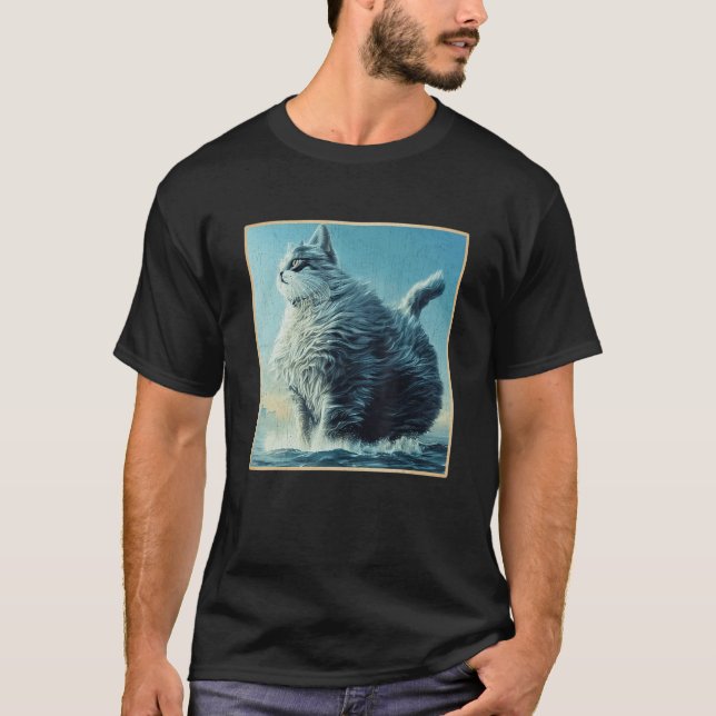 Camiseta Gato De Casa Gigante Levantándose De Colas De Fant (Anverso)