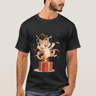 Camiseta Gato de Celebración Feliz - Gatito Emocionado en C