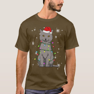 Camiseta Gato de Chartreu Navidades enciende a gato de Navi