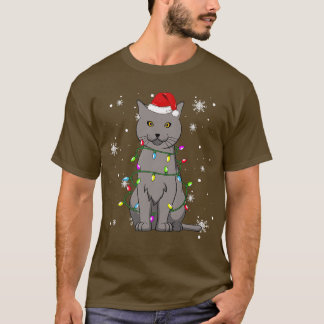 Camiseta Gato de Chartreu Navidades enciende a gato de Navi