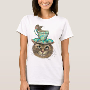 Camiseta Gato de Cheshire con Copa de Cabeza