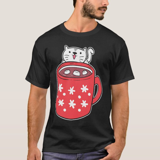 Camiseta Gato de chocolate caliente diente dulce (Anverso)