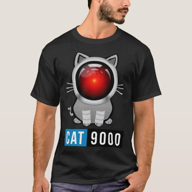 Camiseta Gato de ciencia ficción de inteligencia artificial (Anverso)