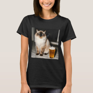 Camiseta Gato de cigarrillo Gato divertido Ragdoll Gato fum