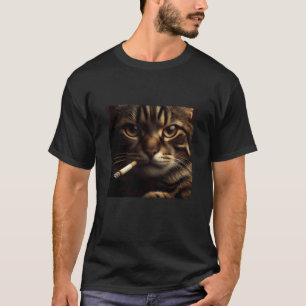 Camiseta Gato de cigarrillo Meme Gatito fumando Estética Ge