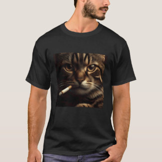 Camiseta Gato de cigarrillo Meme Gatito fumando Estética Ge