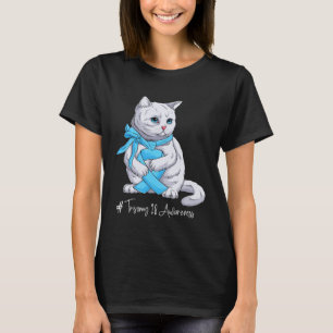 Camiseta Gato de cinta azul claro del Mes de Conciencia del