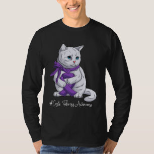 Camiseta Gato de cinta morada del Mes de Conciencia sobre l