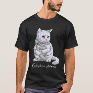 Camiseta Gato de Cinta Plata Mes de Conciencia Esquizofreni