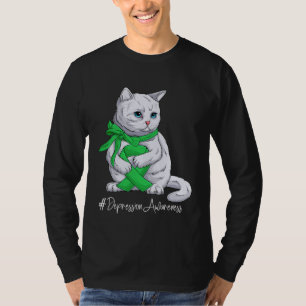 Camiseta Gato de cinta verde del Mes de Concienciación sobr