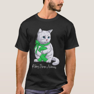 Camiseta Gato de Cinta Verde Mes de Sensibilización sobre l