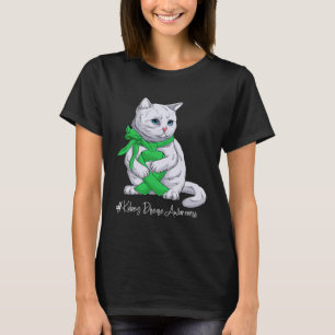 Camiseta Gato de Cinta Verde Mes de Sensibilización sobre l