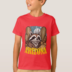 Camiseta Gato de cola anillada de Arizona rodeado de cactus