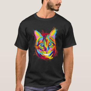 Camiseta Gato de color de salpicadura de agua