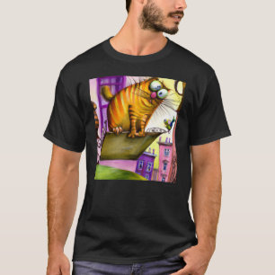 Camiseta Gato de colores brillantes arte gatito tonto