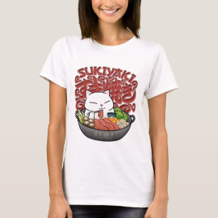 Camiseta Gato de comida japonesa Sukiyaki