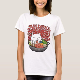 Camiseta Gato de comida japonesa Sukiyaki