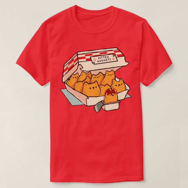 Camiseta Gato de comida rápida de nuggets gatitos por Tobe  (Diseño del anverso)