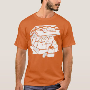 Camiseta Gato de comida rápida de nuggets negro y blanco a