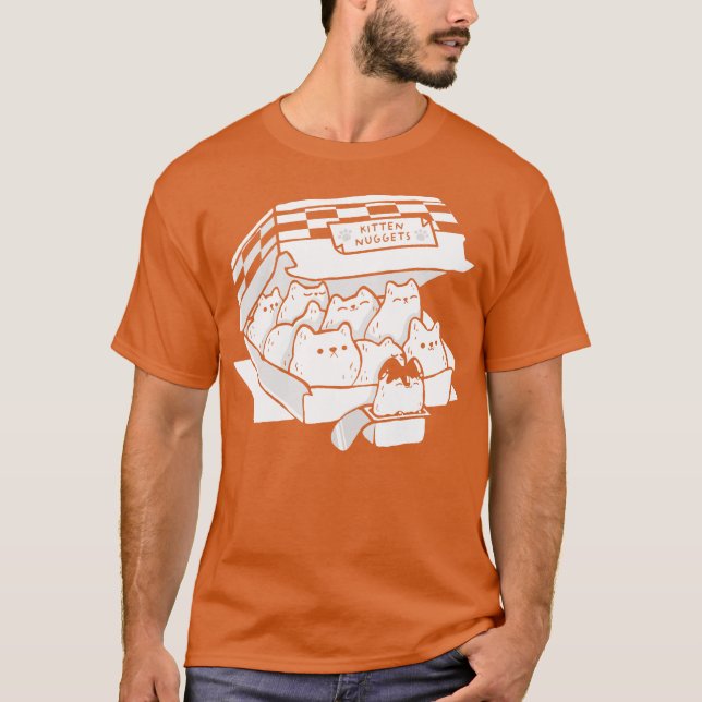 Camiseta Gato de comida rápida de nuggets negro y blanco a  (Anverso)