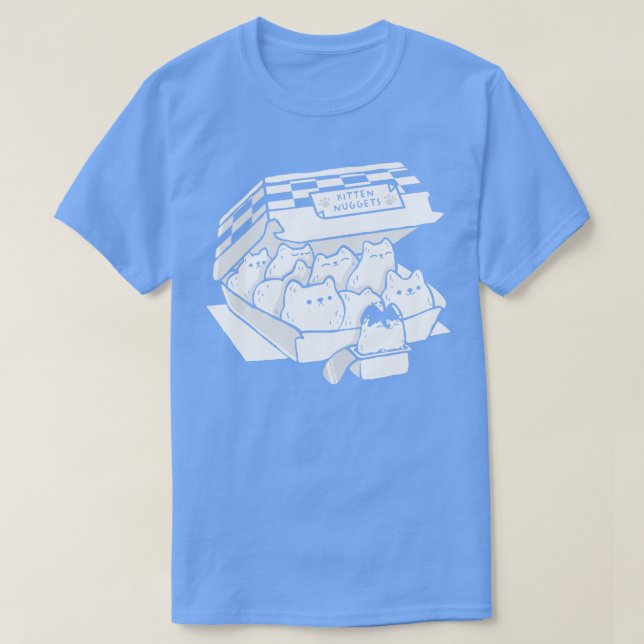 Camiseta Gato de comida rápida de nuggets negro y blanco a  (Diseño del anverso)