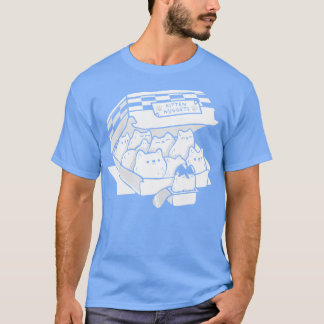 Camiseta Gato de comida rápida de nuggets negro y blanco a