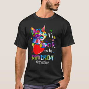 Camiseta Gato de Conciencia y Aceptación del Autismo Está B