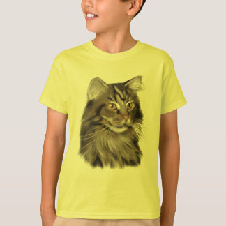 Camiseta Gato de Coon negro de Maine del Tabby
