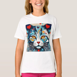 Camiseta Gato de corazón