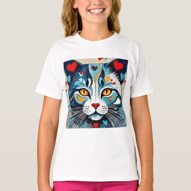 Camiseta Gato de corazón (Anverso)