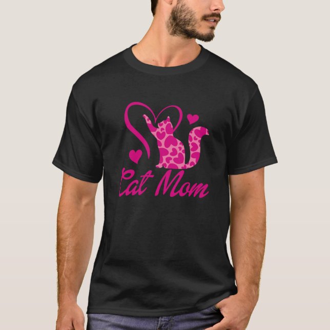 Camiseta Gato de corazón lindo papá papá papá mamá mi Chica (Anverso)