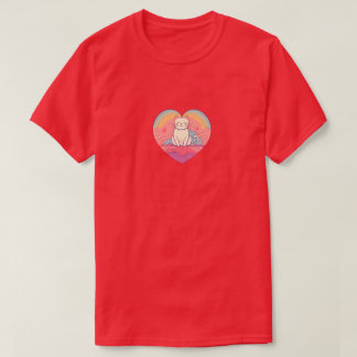 Camiseta Gato de Corazón Minimalista