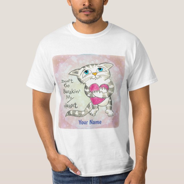 Camiseta Gato de corazón roto  (Anverso)