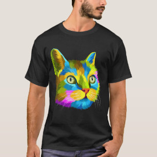 Camiseta Gato de corte de arco iris