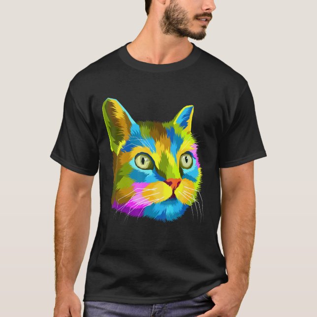 Camiseta Gato de corte de arco iris (Anverso)