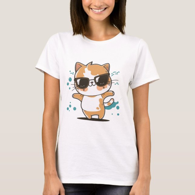 Camiseta Gato de corte inteligente (Anverso)