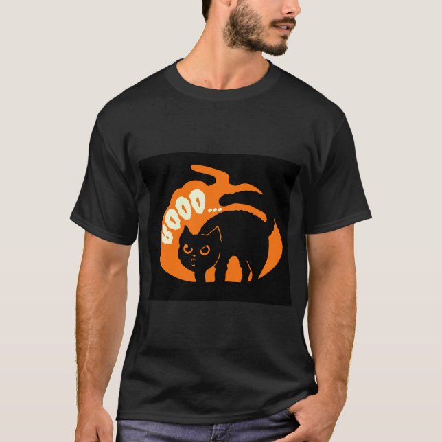 Camiseta Gato de corte negro | Boo | Hermoso (Anverso)