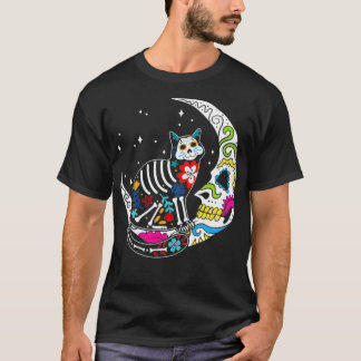 Camiseta Gato de cráneo de azúcar y ropa de luna Hombres Dí