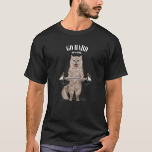 Camiseta Gato de crema Entrenamiento de músculos Levantamie