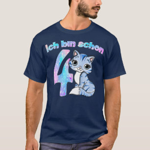 Camiseta Gato de cuarto cumpleaños para niños con regalo de