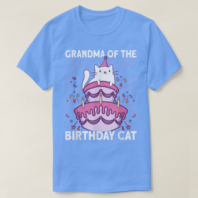Camiseta Gato de cumpleaños de la abuela (Diseño del anverso)