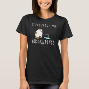 Camiseta Gato de Death Metal que Desrespeta tus Alrededores