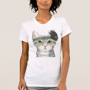 Camiseta Gato de descarga Bejeweld Con Lace