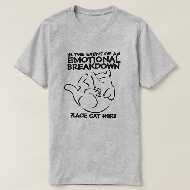 Camiseta Gato de descomposición emocional (Diseño del anverso)