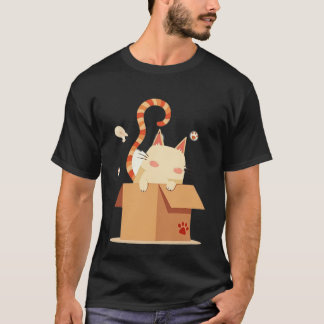 Camiseta Gato de Dibujos Animados Adorable Asomándose desde